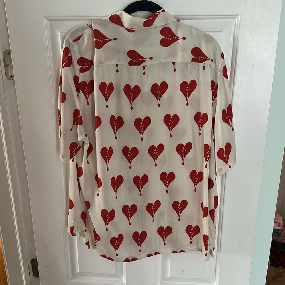 ALLSAINTS Short Sleeve Broken Heart Print Shirt - Med. - Picture 5 of 5